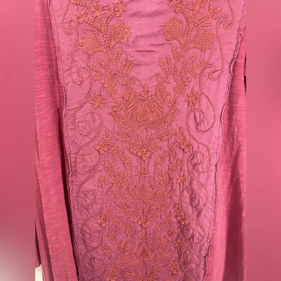 Caite by Anthropologie Cotton Embroidered High Low Hem Pullover Top Tunic Size S - Picture 2 of 11